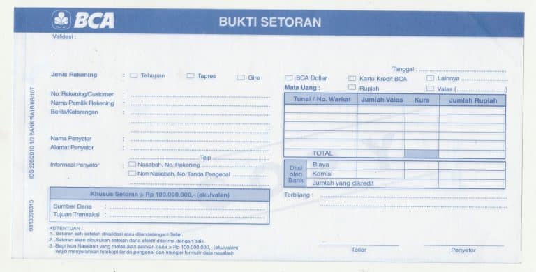 3 Cara Setor Tunai BCA di Bank, di ATM, Lewat Teller, Tanpa Kartu